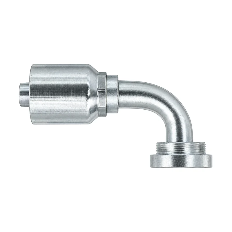 Representative view of Caterpillar Flange Fixed 90° Bite-the-Wire Hose End