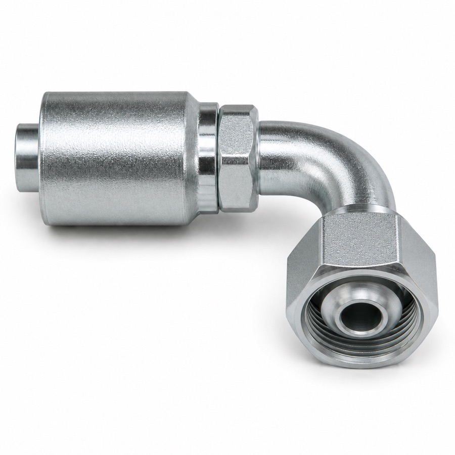 Representative view of BSPP Female Swivel 90° Bite-the-Wire Hose End