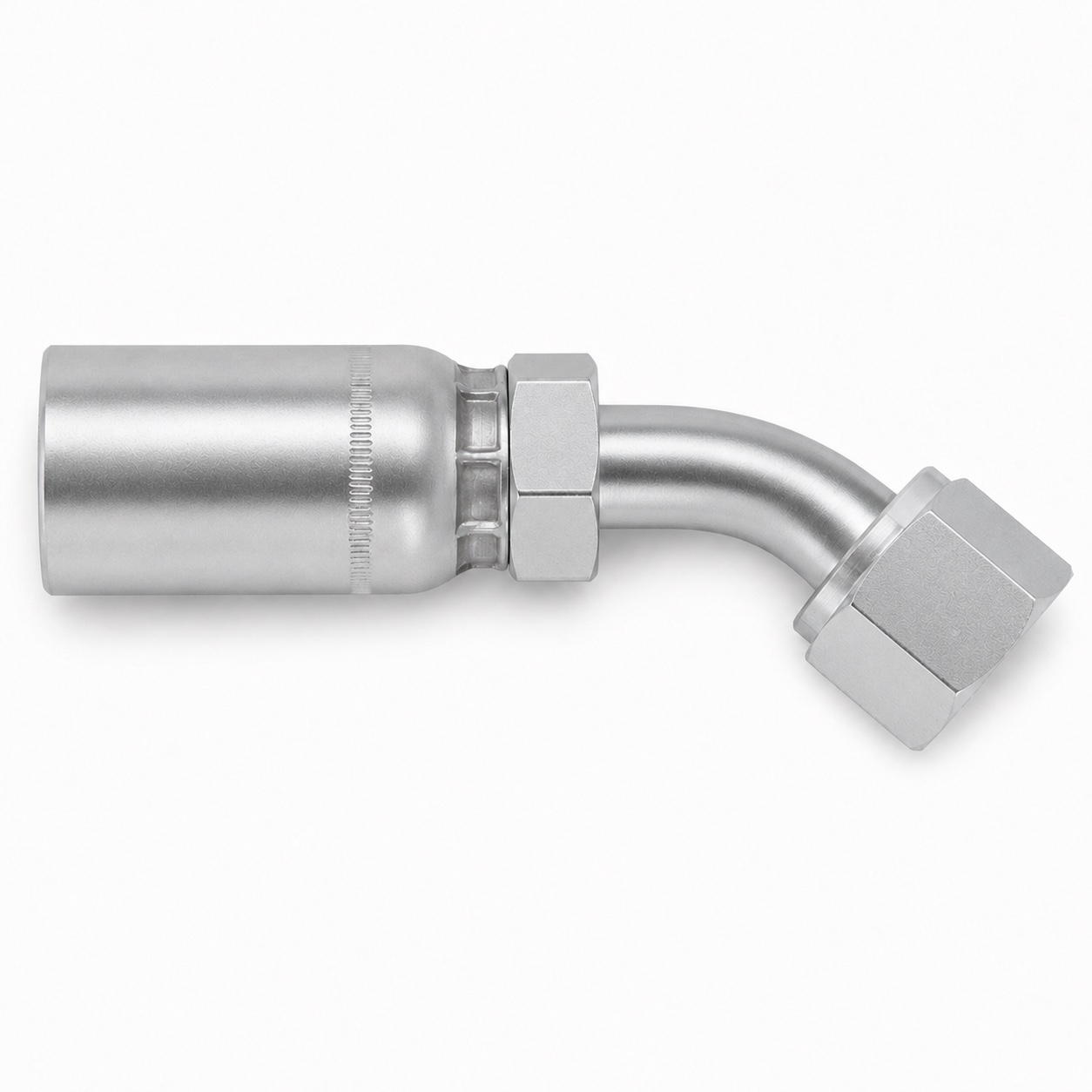 Representative view of JIC 37° Female Swivel 45° Bite-the-Wire Hose End