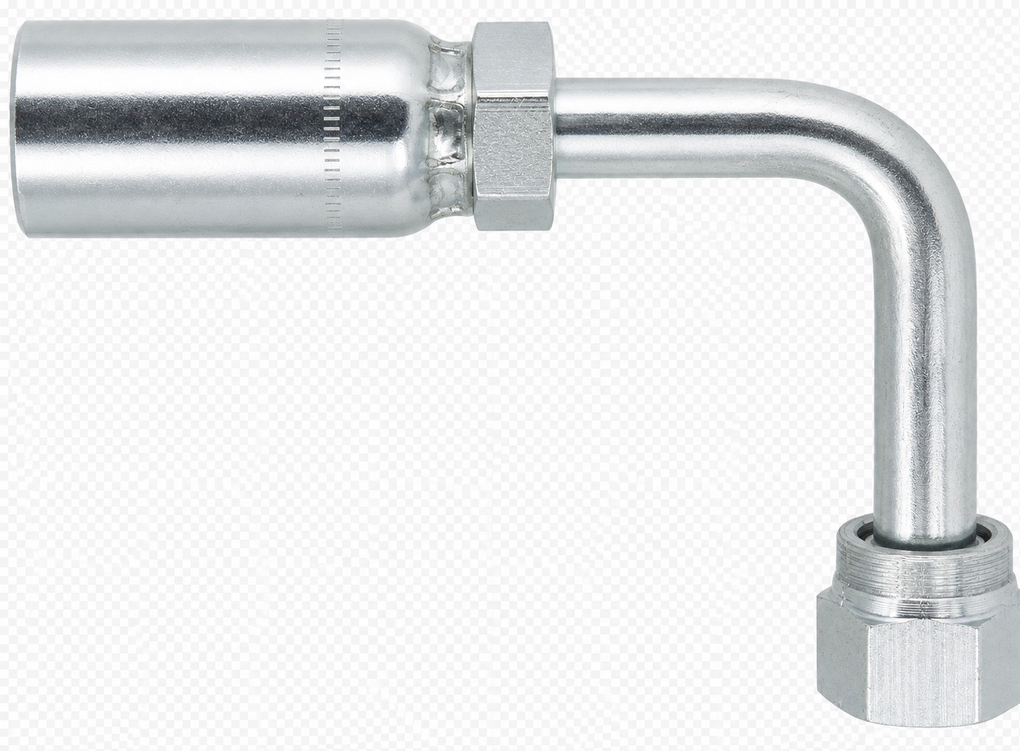 Representative view of ORFS Female Swivel 90° Medium Bite-the-Wire Hose End