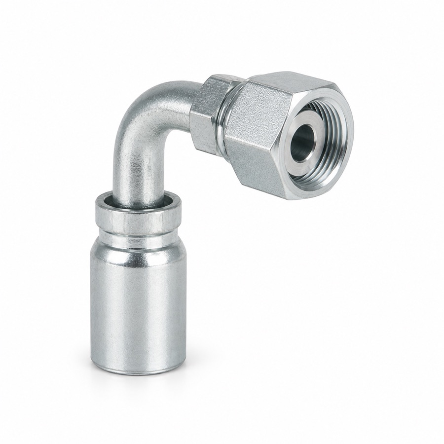 Representative view of ORFS Female Swivel 90° Bite-the-Wire Hose End